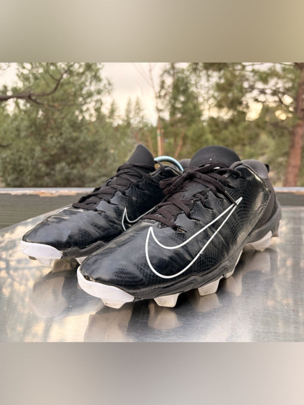 Nike Vapor Untouchable Shark 3 Black Football Cleats Mens size 10